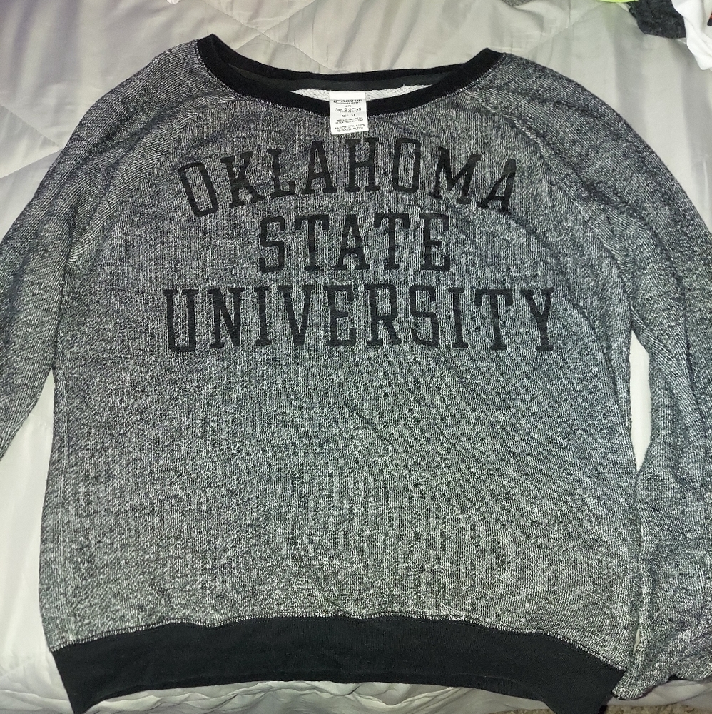 Grey PINK Oklahoma state crewneck